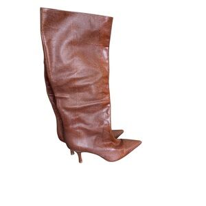 L Loeffler Randall Whitney Pointed Toe High Heel Boots